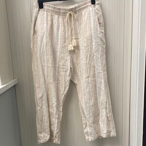 Elegant Cream Drawstring Trousers